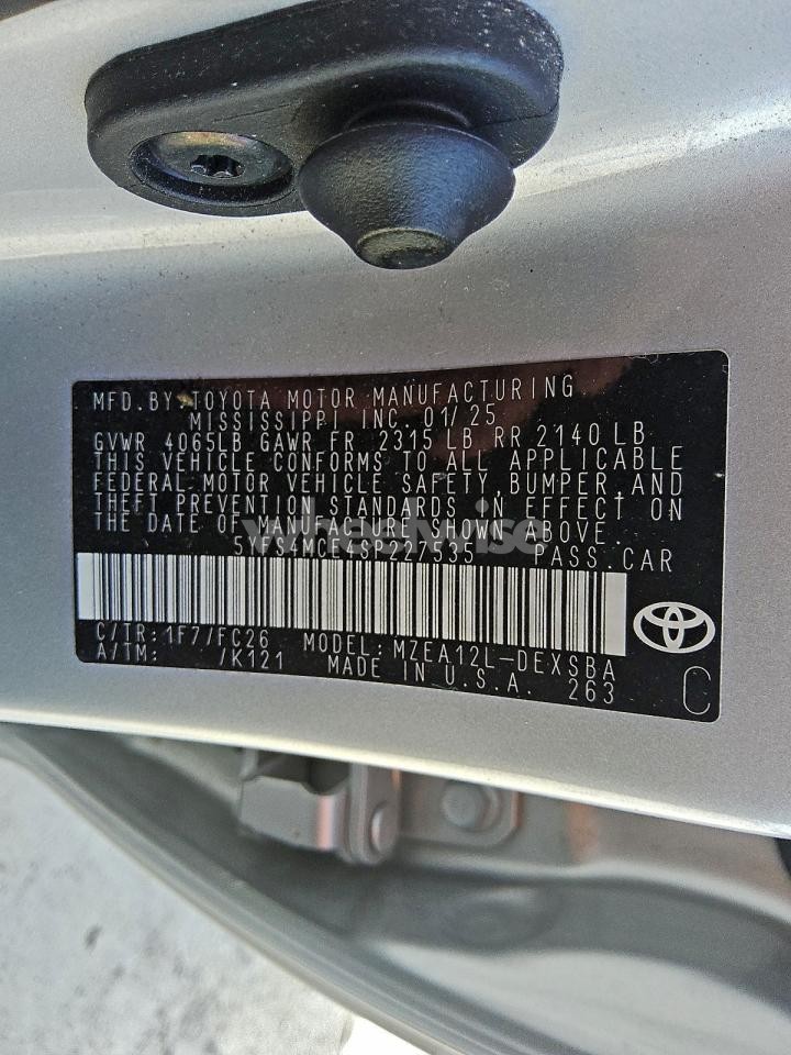 Photo 12 of 2025 TOYOTA COROLLA SE (VIN 5YFS4MCE4SP227535)