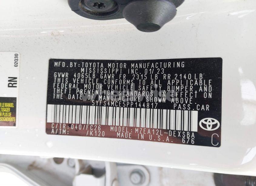 Photo 9 of 2023 Toyota Corolla SE (VIN 5YFS4MCE5PP144817)