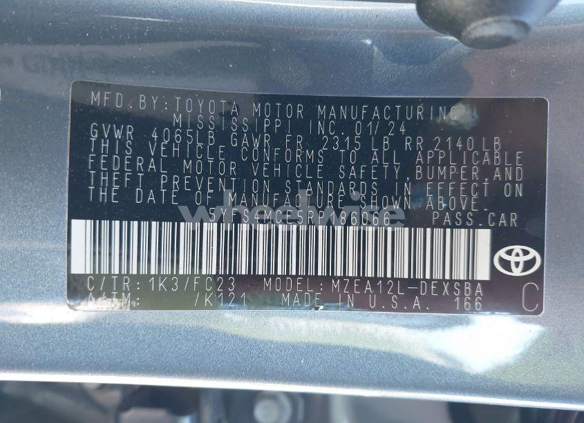 Photo 9 of 2024 Toyota Corolla SE (VIN 5YFS4MCE5RP186066)