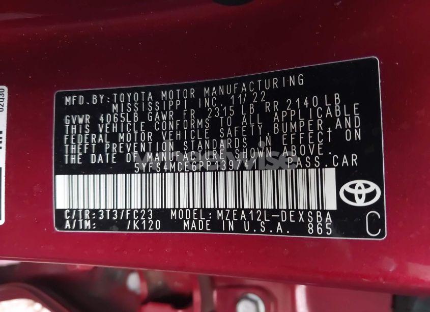 Photo 9 of 2023 Toyota Corolla SE (VIN 5YFS4MCE6PP139741)