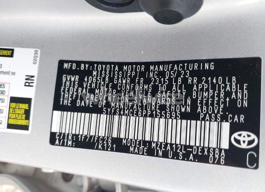 Photo 9 of 2023 Toyota Corolla SE (VIN 5YFS4MCE6PP155695)