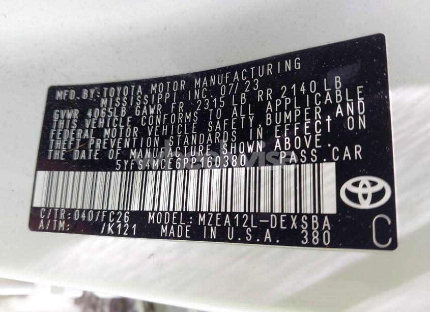 Photo 9 of 2023 Toyota Corolla SE (VIN 5YFS4MCE6PP160380)