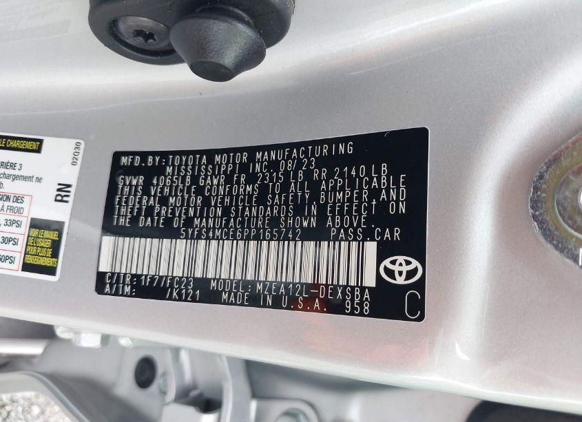 Photo 9 of 2023 Toyota Corolla SE (VIN 5YFS4MCE6PP165742)