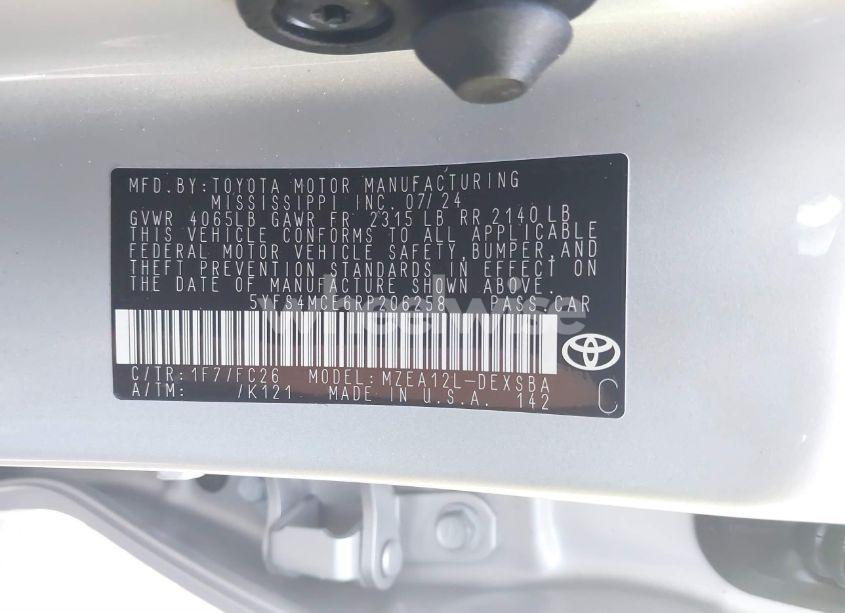 Photo 9 of 2024 Toyota Corolla SE (VIN 5YFS4MCE6RP206258)