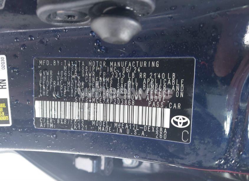 Photo 9 of 2024 Toyota Corolla SE (VIN 5YFS4MCE7RP203868)