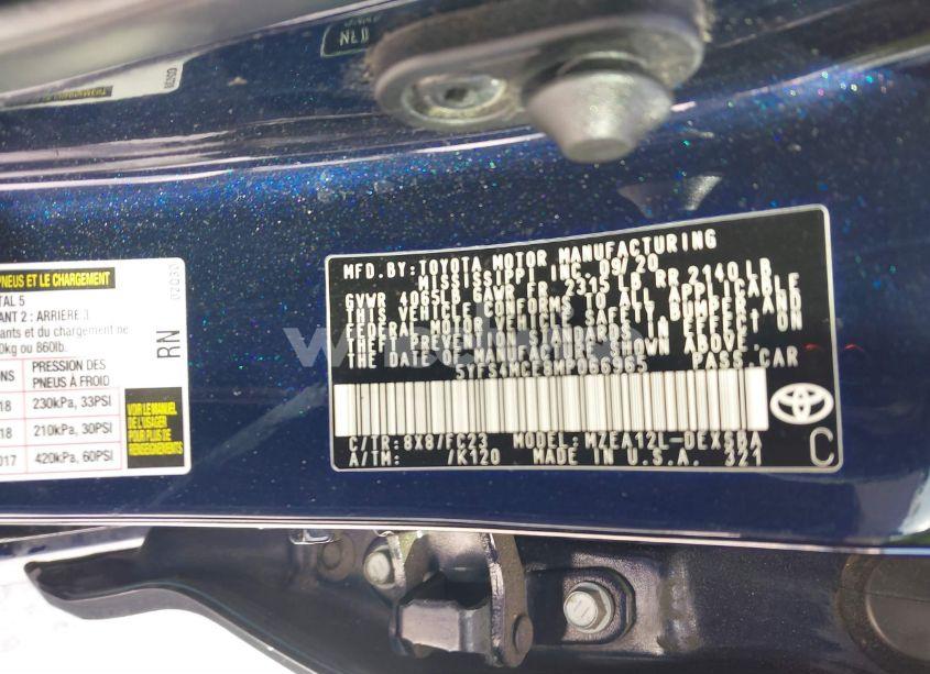 Photo 9 of 2021 Toyota Corolla SE (VIN 5YFS4MCE8MP066965)