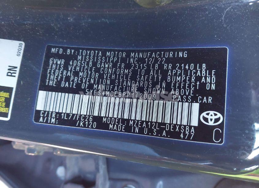 Photo 9 of 2023 Toyota Corolla SE (VIN 5YFS4MCE8PP142009)