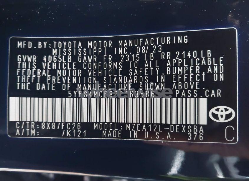 Photo 9 of 2023 Toyota Corolla SE (VIN 5YFS4MCE8PP163586)