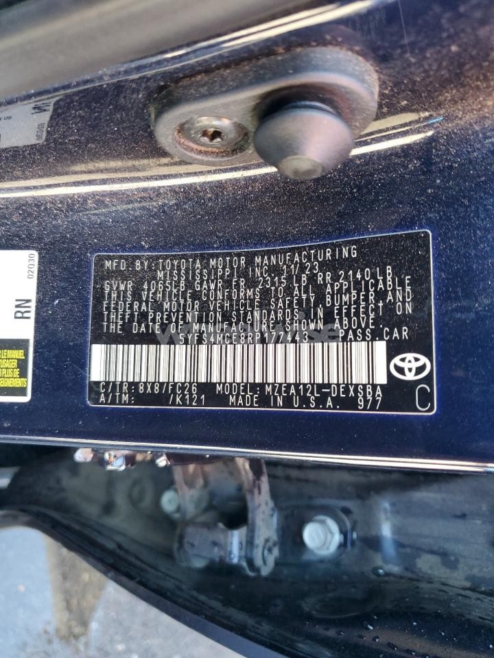 Photo 12 of 2024 TOYOTA COROLLA SE (VIN 5YFS4MCE8RP177443)