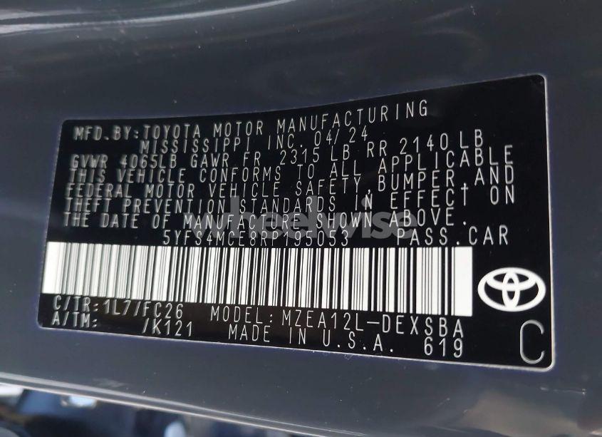 Photo 9 of 2024 Toyota Corolla SE (VIN 5YFS4MCE8RP195053)