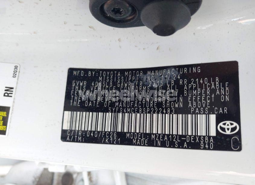 Photo 9 of 2025 Toyota Corolla SE (VIN 5YFS4MCE8SP222483)