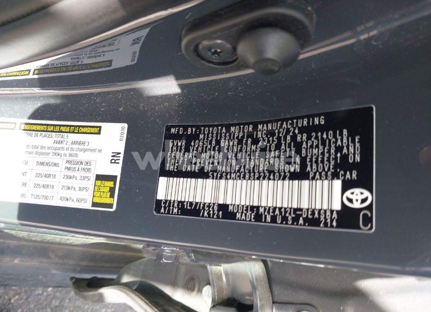 Photo 9 of 2025 Toyota Corolla SE (VIN 5YFS4MCE8SP224072)