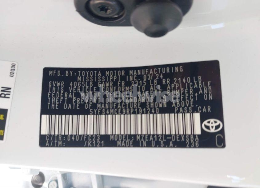 Photo 9 of 2024 Toyota Corolla SE (VIN 5YFS4MCE9RP191240)