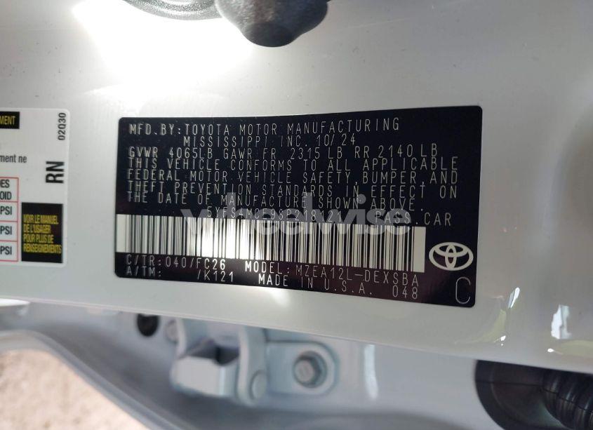 Photo 9 of 2025 Toyota Corolla SE (VIN 5YFS4MCE9SP218121)