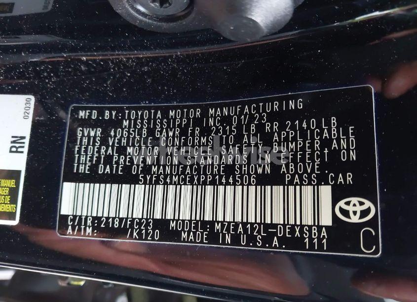 Photo 9 of 2023 Toyota Corolla SE (VIN 5YFS4MCEXPP144506)