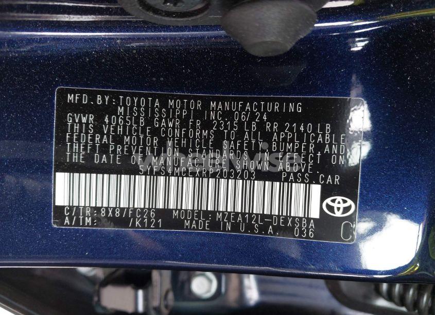 Photo 9 of 2024 Toyota Corolla SE (VIN 5YFS4MCEXRP203203)