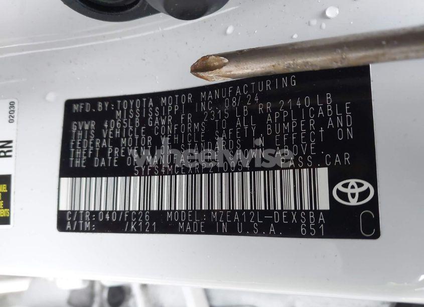 Photo 9 of 2024 Toyota Corolla SE (VIN 5YFS4MCEXRP210054)