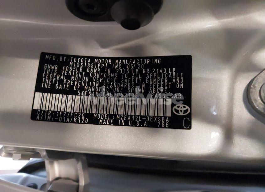 Photo 9 of 2020 Toyota Corolla SE (VIN 5YFS4RCE9LP053136)