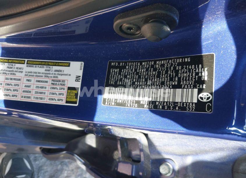 Photo 9 of 2022 Toyota Corolla XSE (VIN 5YFT4MCE0NP112374)