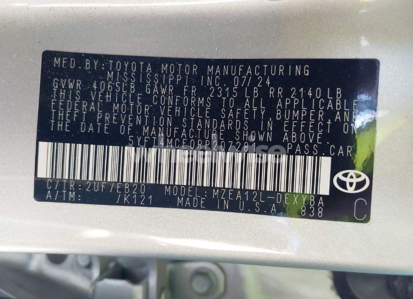 Photo 9 of 2024 Toyota Corolla XSE (VIN 5YFT4MCE0RP207281)