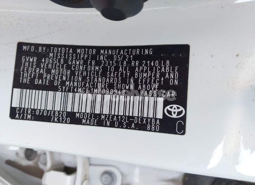 Photo 9 of 2021 Toyota Corolla XSE (VIN 5YFT4MCE1MP090948)