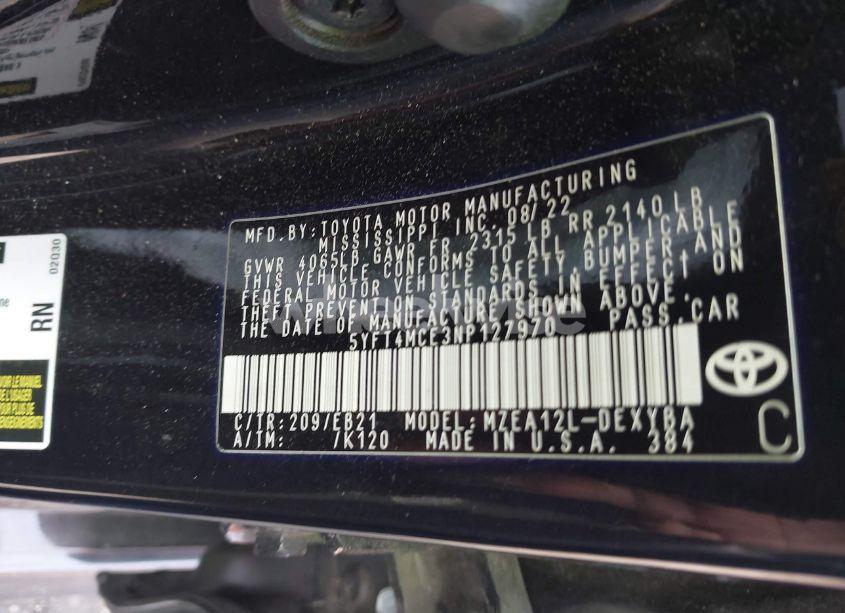 Photo 9 of 2022 Toyota Corolla XSE (VIN 5YFT4MCE3NP127970)