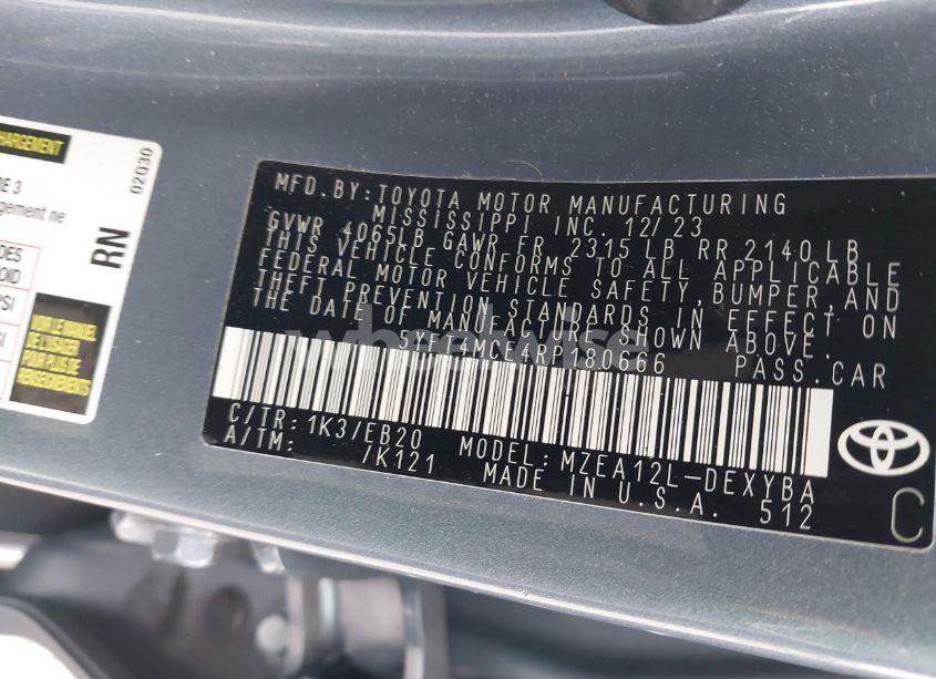 Photo 9 of 2024 Toyota Corolla XSE (VIN 5YFT4MCE4RP180666)