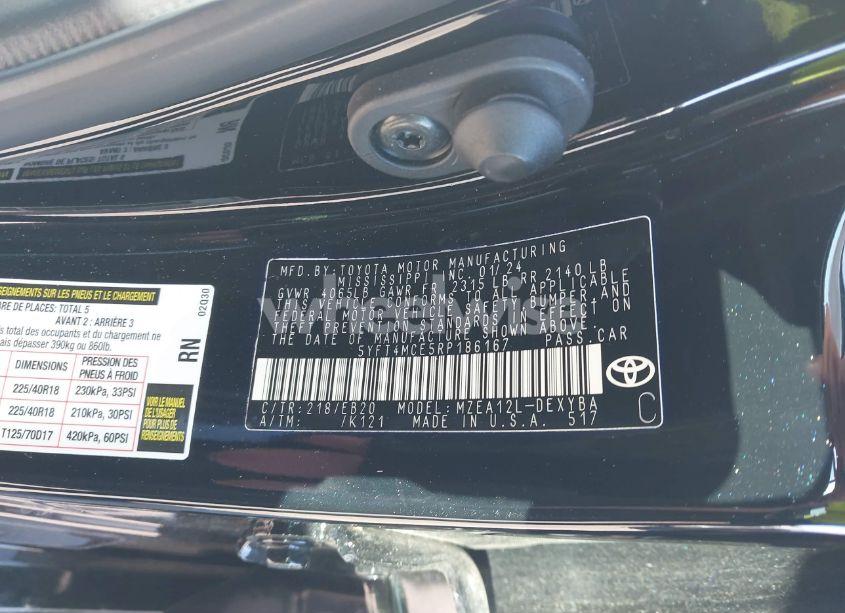 Photo 9 of 2024 Toyota Corolla XSE (VIN 5YFT4MCE5RP186167)