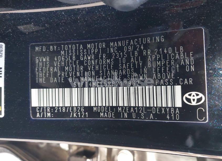 Photo 9 of 2024 Toyota Corolla XSE (VIN 5YFT4MCE5RP212962)