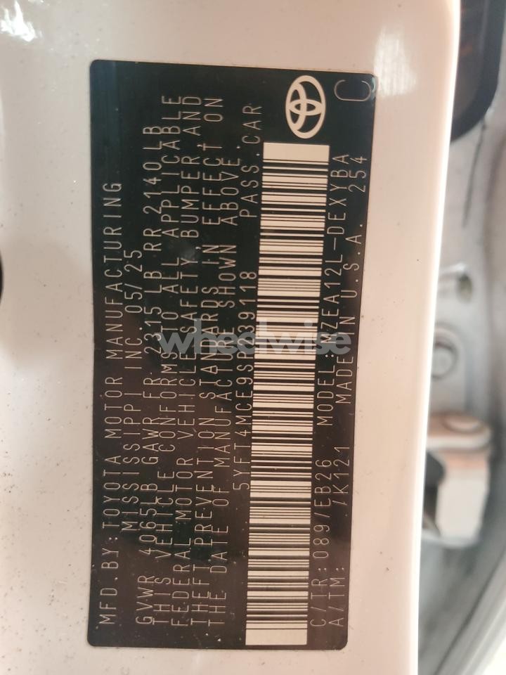 Photo 12 of 2025 TOYOTA COROLLA XSE (VIN 5YFT4MCE9SP239118)