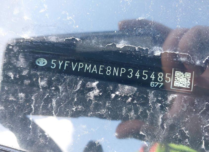 Photo 9 of 2022 Toyota Corolla LE (VIN 5YFVPMAE8NP345485)