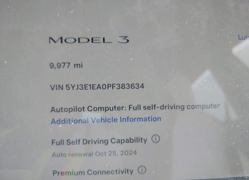 Photo 14 of 2023 Tesla Model 3 REAR-WHEEL DRIVE (VIN 5YJ3E1EA0PF383634)