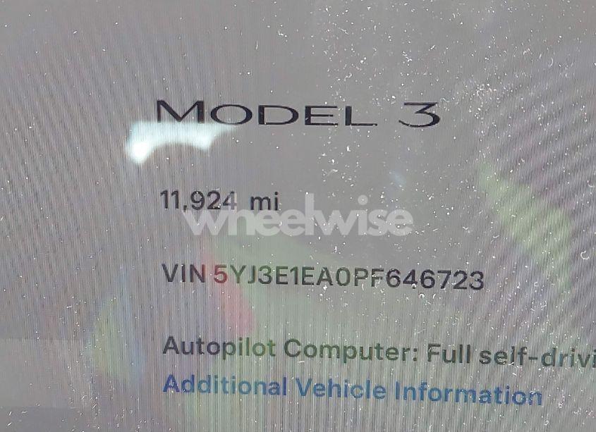 Photo 16 of 2023 Tesla Model 3 REAR-WHEEL DRIVE (VIN 5YJ3E1EA0PF646723)