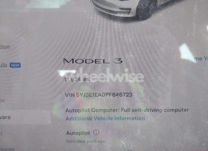 Photo 7 of 2023 Tesla Model 3 REAR-WHEEL DRIVE (VIN 5YJ3E1EA0PF646723)