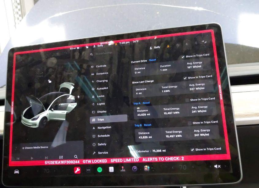 Photo 7 of 2019 Tesla Model 3 LONG RANGE/MID RANGE/STANDARD RANGE/STANDARD RANGE PLUS (VIN 5YJ3E1EA1KF309244)