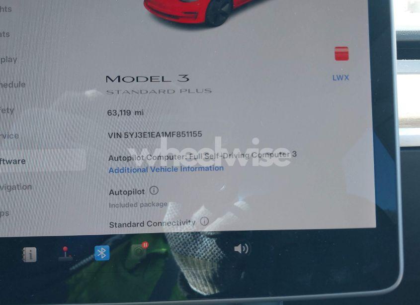 Photo 7 of 2021 Tesla Model 3 STANDARD RANGE PLUS REAR-WHEEL DRIVE (VIN 5YJ3E1EA1MF851155)