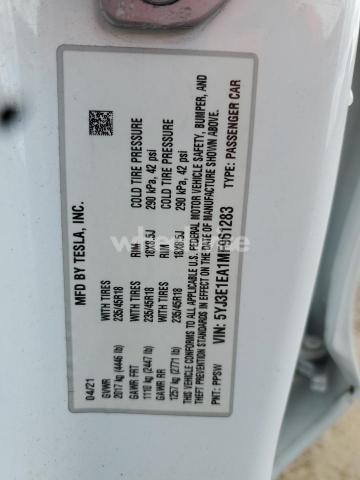 Photo 11 of 2021 TESLA MODEL 3 N/A (VIN 5YJ3E1EA1MF961283)