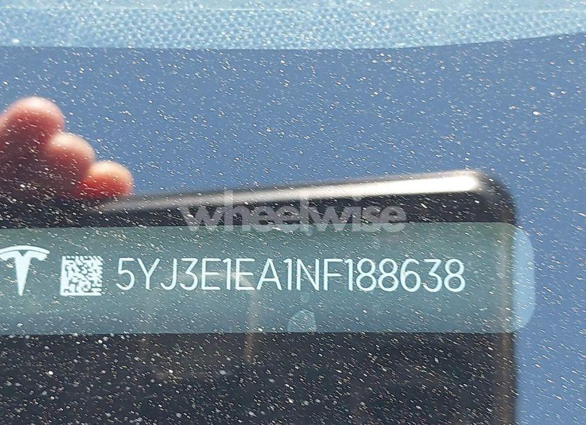 Photo 9 of 2022 Tesla Model 3 REAR-WHEEL DRIVE (VIN 5YJ3E1EA1NF188638)