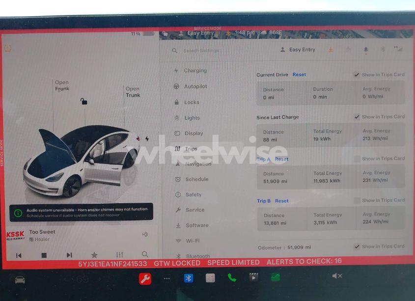 Photo 7 of 2022 Tesla Model 3 REAR-WHEEL DRIVE (VIN 5YJ3E1EA1NF241533)
