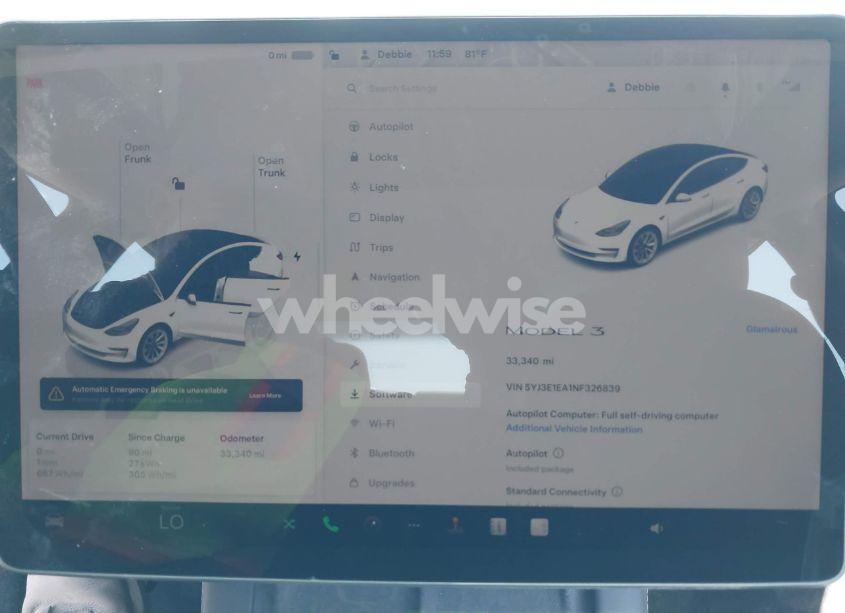 Photo 7 of 2022 Tesla Model 3 REAR-WHEEL DRIVE (VIN 5YJ3E1EA1NF326839)