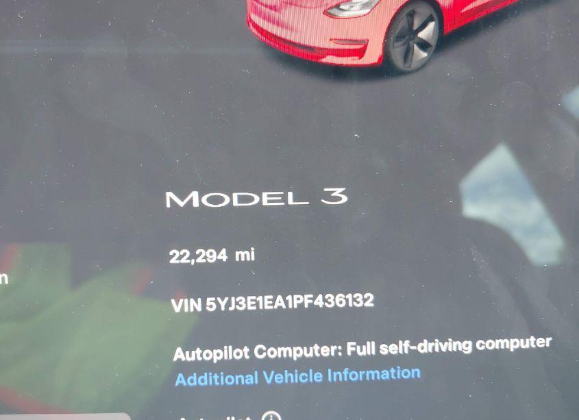 Photo 7 of 2023 Tesla Model 3 REAR-WHEEL DRIVE (VIN 5YJ3E1EA1PF436132)