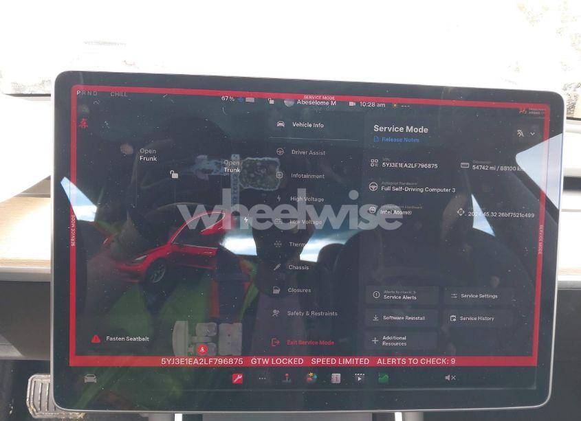 Photo 7 of 2020 Tesla Model 3 STANDARD RANGE PLUS REAR-WHEEL DRIVE/STANDARD RANGE REAR-WHEEL DRIVE (VIN 5YJ3E1EA2LF796875)