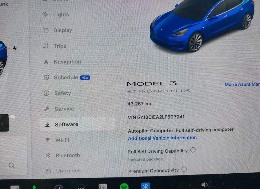 Photo 7 of 2020 Tesla Model 3 STANDARD RANGE PLUS REAR-WHEEL DRIVE/STANDARD RANGE REAR-WHEEL DRIVE (VIN 5YJ3E1EA2LF807941)