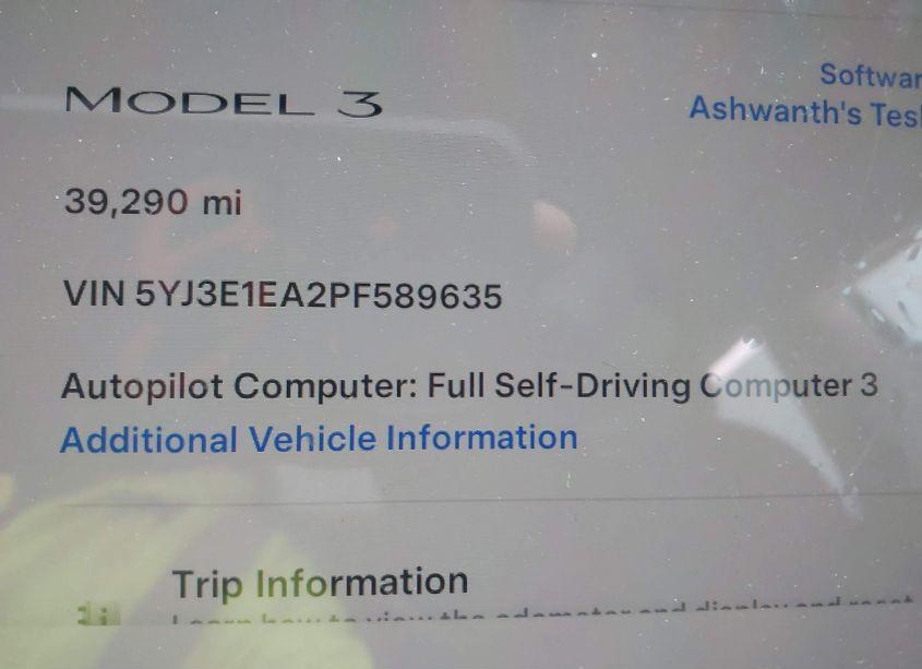 Photo 7 of 2023 Tesla Model 3 REAR-WHEEL DRIVE (VIN 5YJ3E1EA2PF589635)