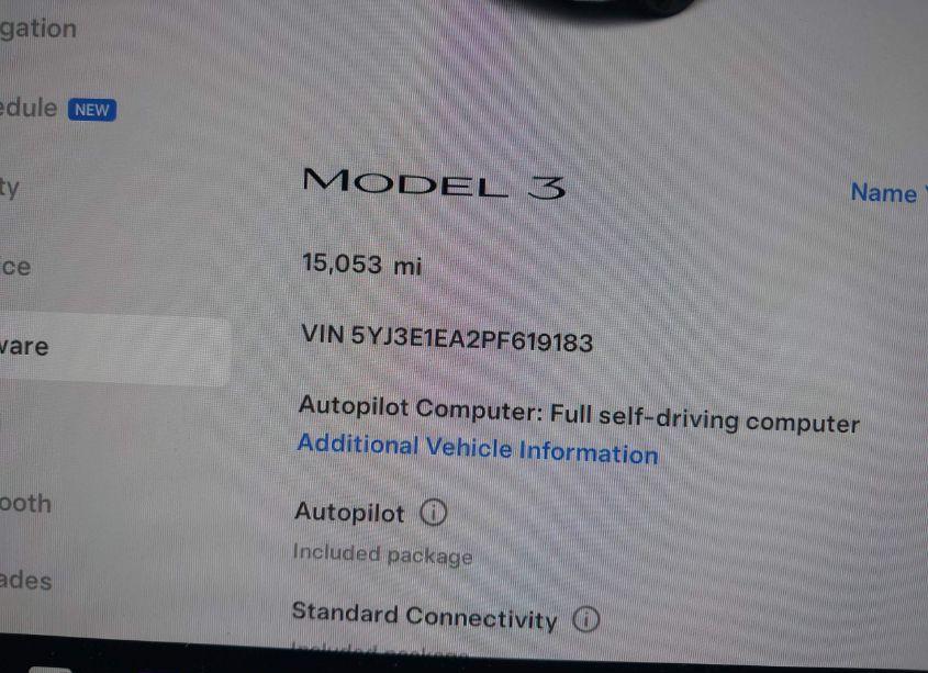 Photo 9 of 2023 Tesla Model 3 REAR-WHEEL DRIVE (VIN 5YJ3E1EA2PF619183)