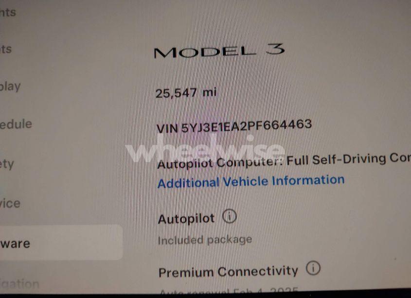 Photo 16 of 2023 Tesla Model 3 REAR-WHEEL DRIVE (VIN 5YJ3E1EA2PF664463)