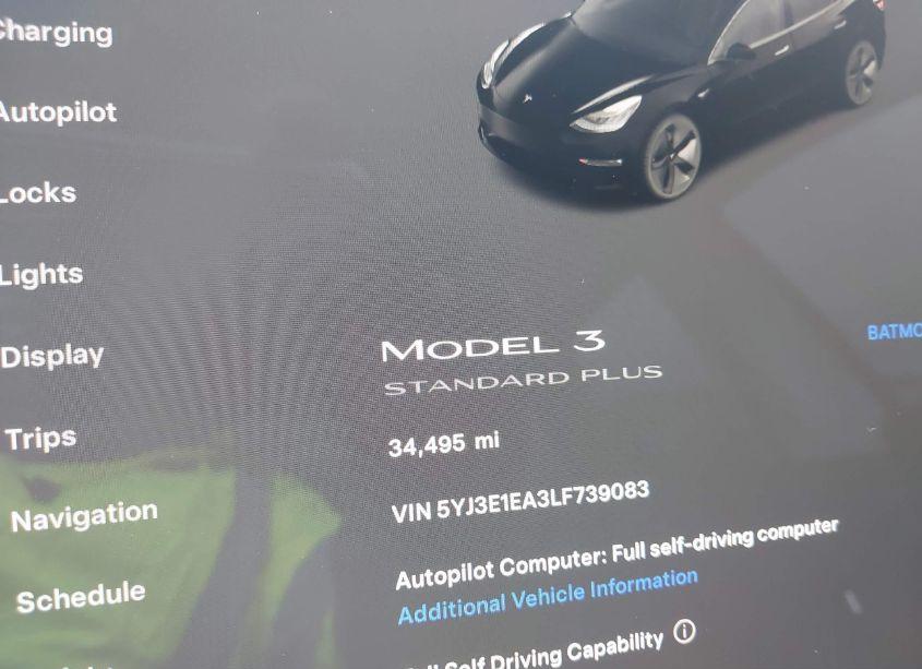 Photo 7 of 2020 Tesla Model 3 STANDARD RANGE PLUS REAR-WHEEL DRIVE/STANDARD RANGE REAR-WHEEL DRIVE (VIN 5YJ3E1EA3LF739083)