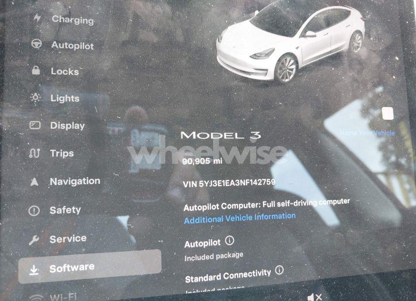 Photo 7 of 2022 Tesla Model 3 REAR-WHEEL DRIVE (VIN 5YJ3E1EA3NF142759)