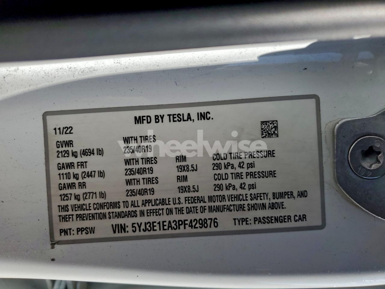 Photo 13 of 2023 TESLA MODEL 3 (VIN 5YJ3E1EA3PF429876)