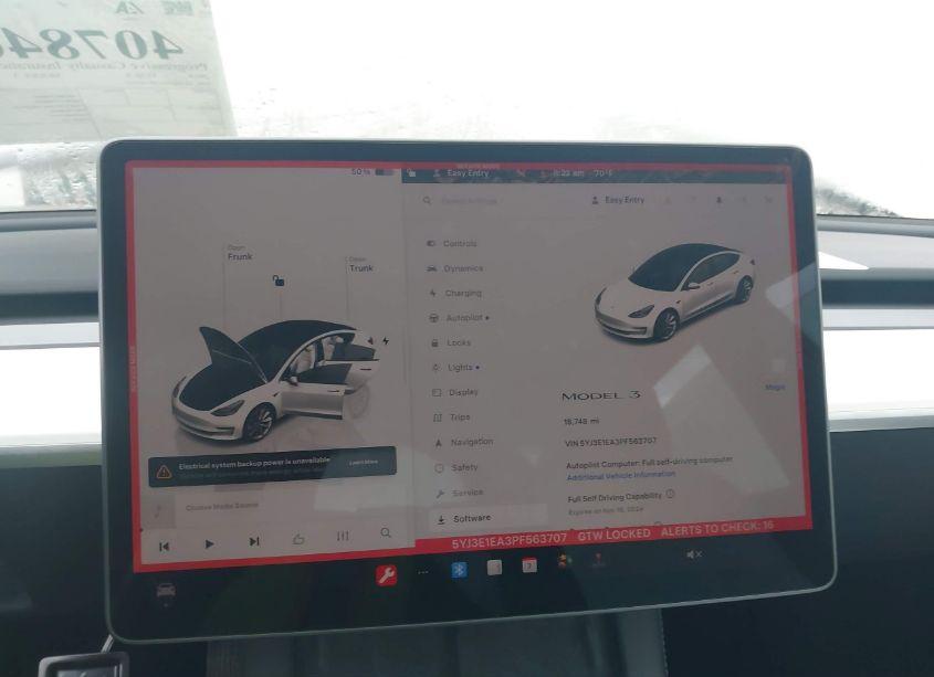 Photo 19 of 2023 Tesla Model 3 REAR-WHEEL DRIVE (VIN 5YJ3E1EA3PF563707)
